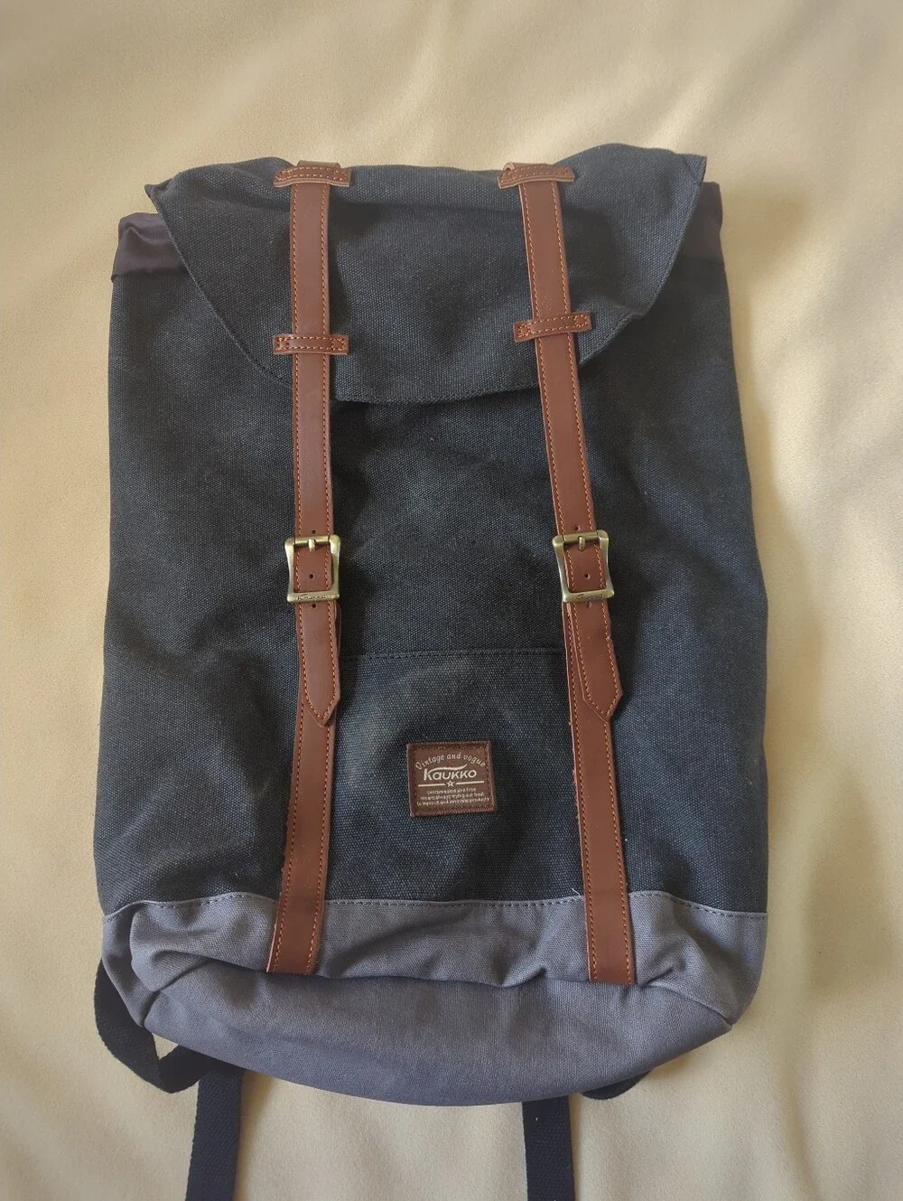 Kaukko Canvas Backpack for Work Laptop Hiking